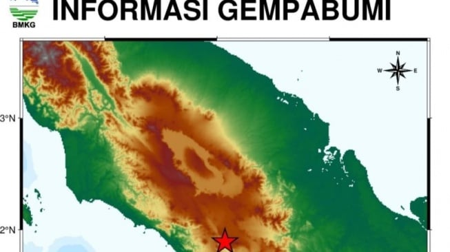 Gempa terjadi di Tapanuli Utara, Sumatera Utara. (tangkap layar)