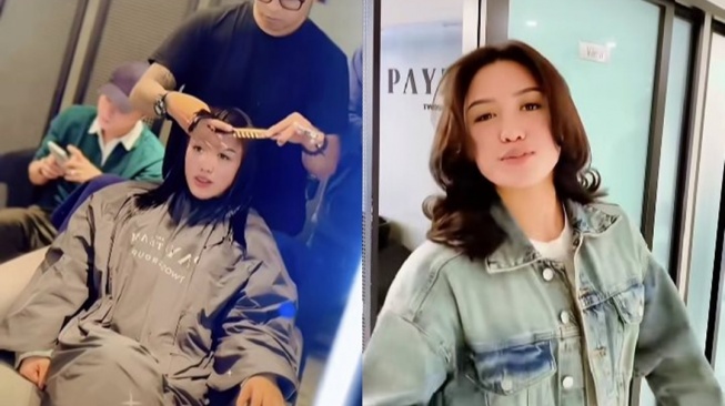 Laura Meizani perawatan di salon elite. (TikTok/starloom_me)