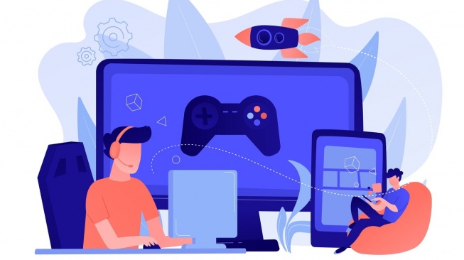 Ilustrasi cloud gaming. [Freepik]