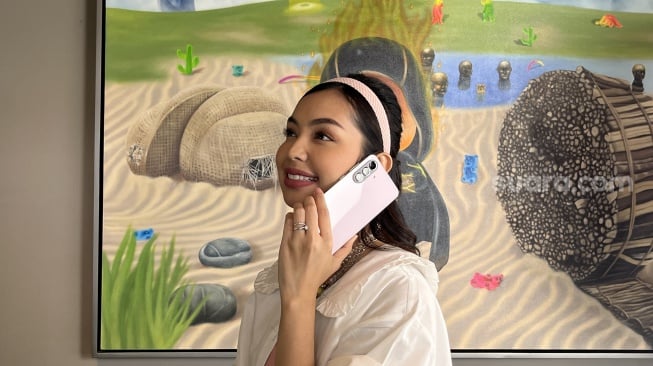 Samsung Galaxy A56 5G dipamerkan ke Indonesia pada Rabu (19/3/2025). [Suara.com/Dicky Prastya]