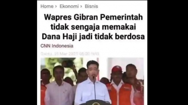 Cek Fakta: Gibran Sebut Pemerintah Tak Sengaja Pakai Dana Haji, jadi Tidak Berdosa