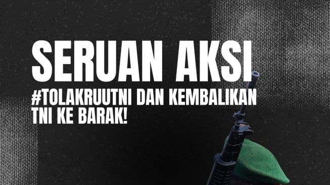 Poster seruan aksi tolak revisi UU TNI. [X/@barengwarga]