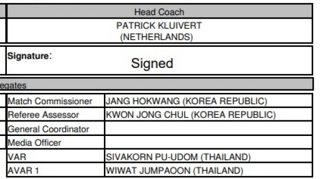 Sivakorn Pu-Udom bertugas menjadi wasit Video Assistant Referee (VAR) di laga Australia vs Timnas Indonesia. [Dok PSSI]