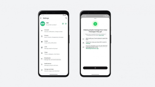 WhatsApp membatasi jumlah pesan siaran. [WABetaInfo]