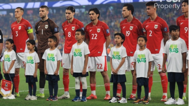 Para pemain Timnas Indonesia sebelum menghadapi Australia di Sydney Football Stadium. (pssi.org)