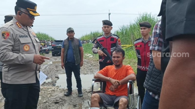 Pelaku pembunuhan wanita di kebun tebu Deli Serdang ditembak polisi. [Suara.com/ M Aribowo]