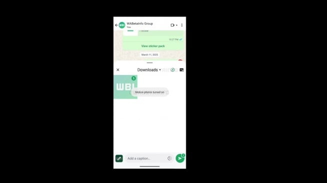 Fitur berbagi foto yang bisa bergerak di WhatsApp. [WABetaInfo]