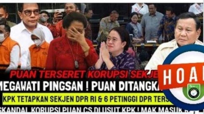 CEK FAKTA: Puan Maharani Ditangkap KPK, Megawati Pingsan!