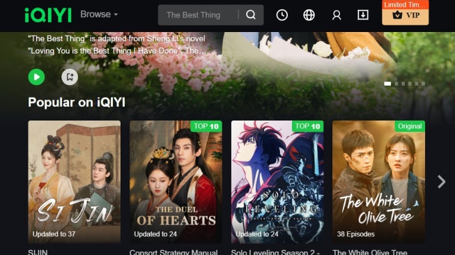 Cara nonton drama China gratis: iQIYI. (iQIYI)