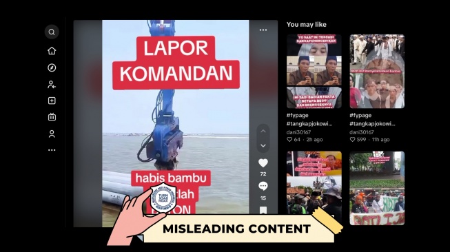 HOAKS: pagar laut diganti beton. [TikTok]