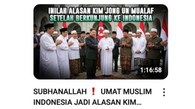 Hoaks Kim Jong Un mengunjungi Indonesia. [Tangkapan layar/Ist]