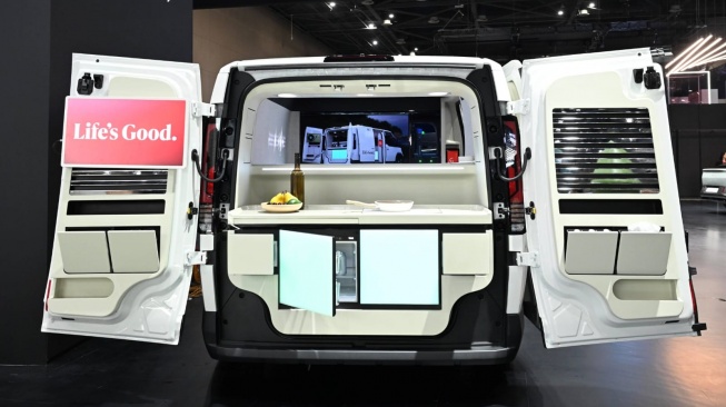 Kia Gandeng LG Jadikan PV5 Jadi Ruang Kerja Berjalan. (Foto: Kia)