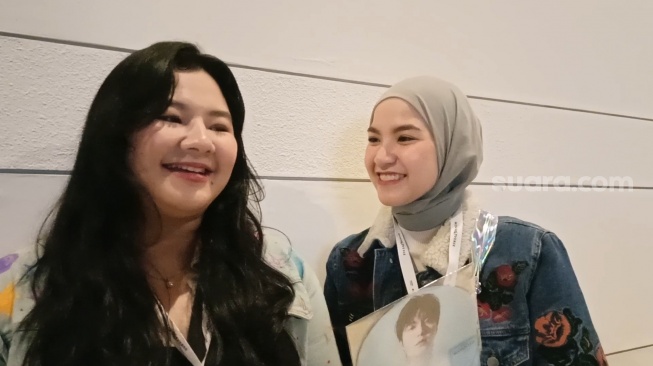 Eriska Rein dan Marsha Natika ditemui di ICE BSD, Tangerang Selatan pada Sabtu (19/4/2025) [Suara.com/Rena Pangesti]