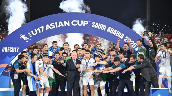 Drama Final Piala Asia U-17 2025: 10 Pemain Uzbekistan Gilas Arab Saudi 2-0 [Instagram @uzbekistanfa]