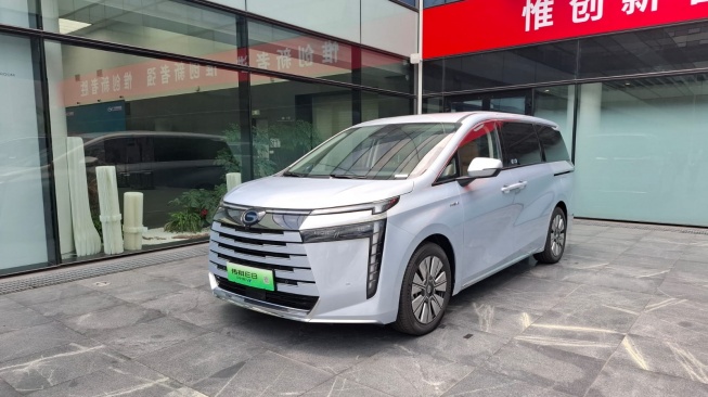 Salah satu produk andalan GAC dengan teknologi PHEV di Guangzhou, China. (Foto: SUARA.Com/Manuel Jeghesta)