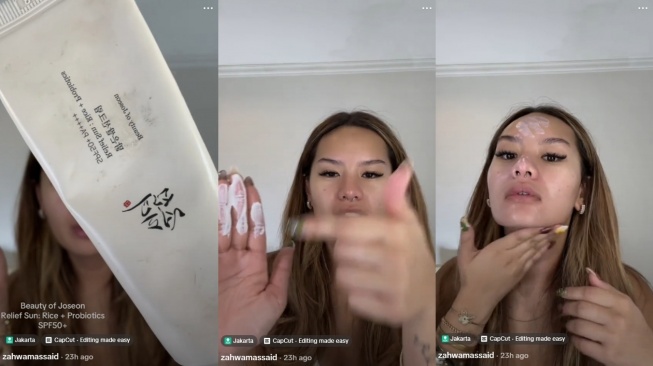 Skincare Zahwa Massaid. [TikTok/@zahwamassaid]