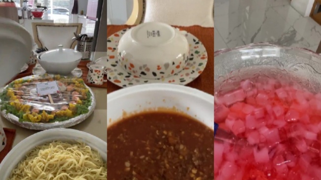 Masakan Venna Melinda untuk menyambut Fuji. [Istagram/@vennamelindareal]