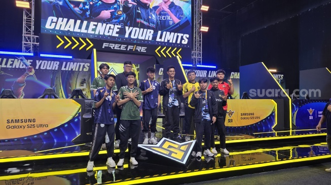 Konferensi pers Garena FFWS SEA 2025 Spring, turnamen Free Fire tingkat Asia Tenggara, yang digelar di kawasan Jakarta Selatan, Jumat (25/4/2025). [Suara.com/Dicky Prastya]