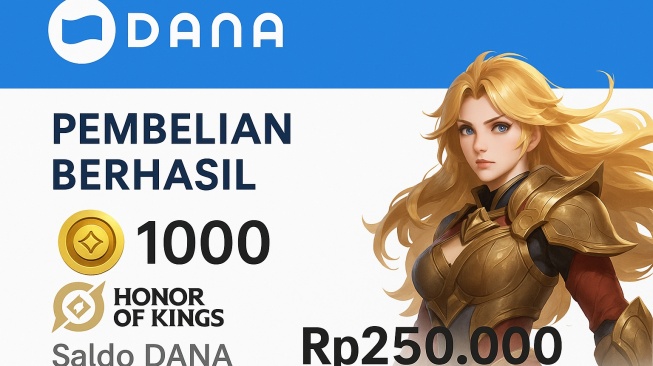 Link Dana Kaget Gratis Hari Ini untuk Top Up Token HOK, Klaim Rp 250.000 Sekarang!