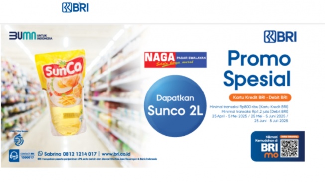 Promo Diskon Minyak Goreng di Naga Swalayan Khusus Nasabah BRI