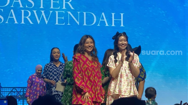 Sarwendah di acara perilisan Daster miliknya, kawasan Kuningan, Jakarta Selatan, Selasa (29/4/2025) [Suara.com/Tiara Rosana].