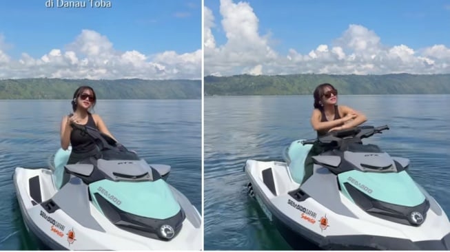 Potret terbaru Fuji main jetski (Instagram)