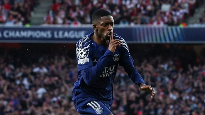 Hasil Liga Champions: gol tunggal Ousmane Dembele bawa PSG bungkam Arsenal di London. [Dok. IG @championsleague]