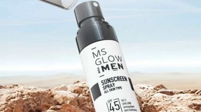 MS Glow for Men Sunscreen Spray SPF 45++. [msglowformenid]