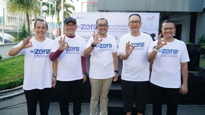 Rangkaian GoZero% Goes to Medan,  Telkom Gelar Aksi Jalan Santai Sambil Pilah Sampah Plastik