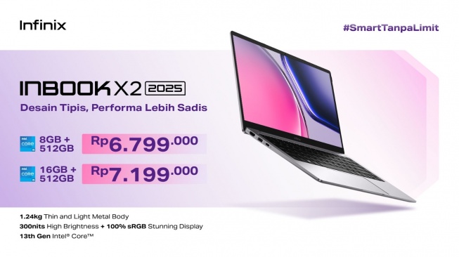Laptop Infinix Inbook X2 2025. [Dok. Infinix Indonesia]