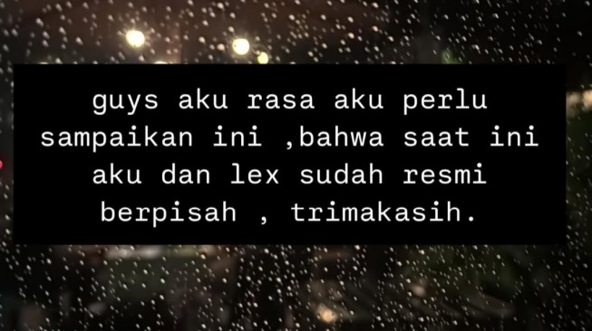 Selebgram Eriska Nakesya umumkan telah resmi berpisah dengan Young Lex (Instagram/eriskanakesya)