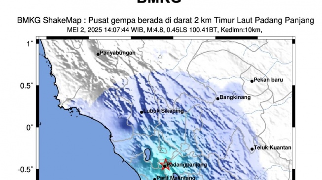 Padang Panjang Digunjang Gempa 4,8 Magnitudo, BMKG Catat Gempa Susulan!