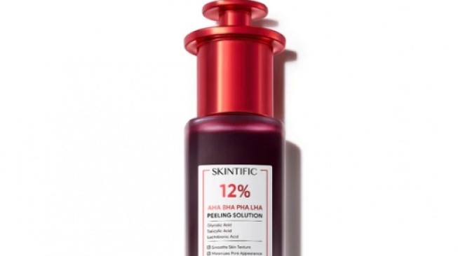  Skintific 12% AHA BHA PHA LHA Peeling Solution Serum. [skintific.id]