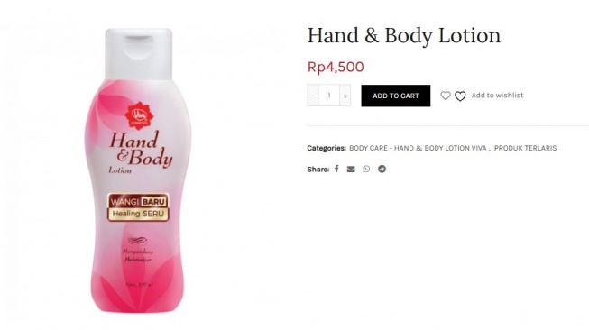 Body lotion Viva yang harganya cuma Rp5 ribuan. (beliviva.vivacosmetic.com)