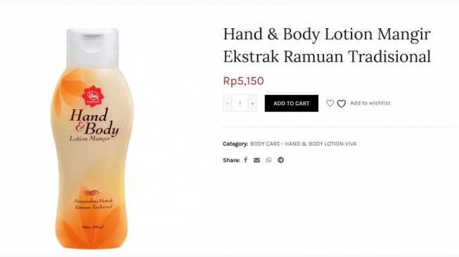 Body lotion Viva yang harganya cuma Rp5 ribuan. (beliviva.vivacosmetic.com)