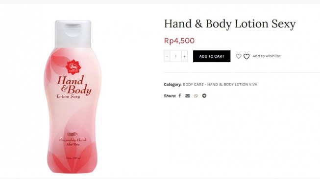 Body lotion Viva yang harganya cuma Rp5 ribuan. (beliviva.vivacosmetic.com)