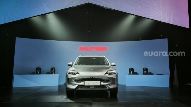 Mobil listrik Polytron G3 dan G3+ diluncurkan di Jakarta, Selasa (6/5/2025). [Suara.com/Liberty Jemadu]