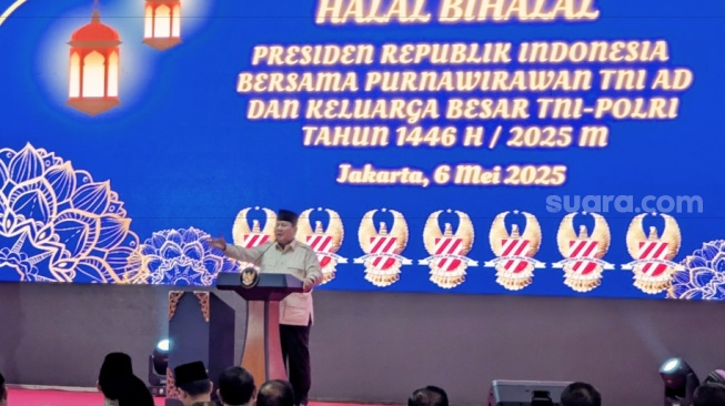 Momen Prabowo Roasting AHY dan Sugiono di Halalbihalal: Mereka Purnawirawan Remaja