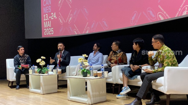 Konferensi pers Cannes International Film Festival 2025 di kawasan Senayan, Jakarta Pusat pada Selasa, 6 Mei 2025. [Suara.com/Tiara Rosana]