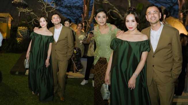 Nagita Slavina di nikahan Luna Maya dan Maxime Bouttier. (Instagram/raffinagita1717)