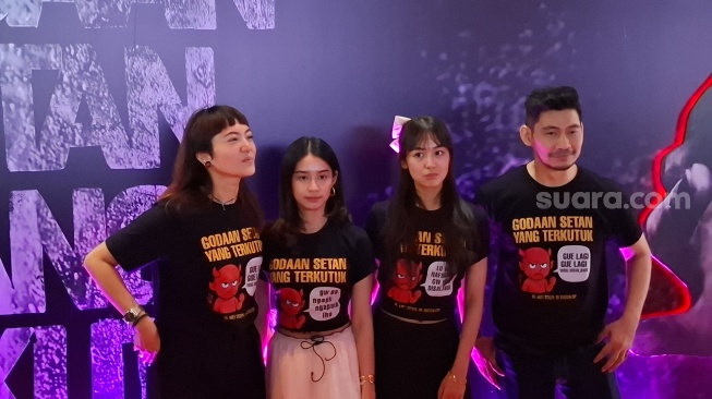Jumpa pers film Godaan Setan yang Terkutuk di Grand Indonesia, Jakarta Pusat pada Kamis, 8 Mei 2025. [Suara.com/Rena Pangesti]