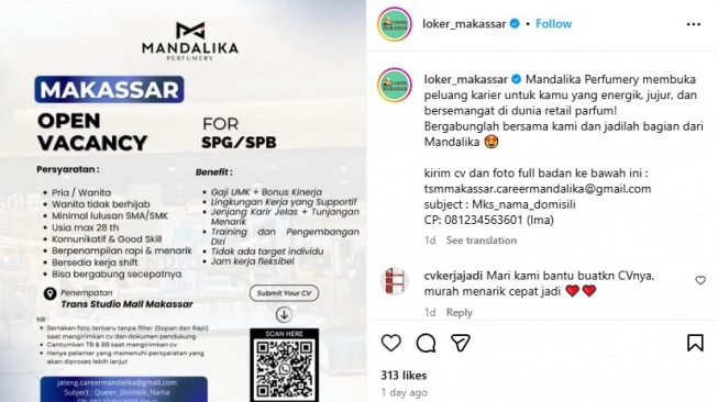 Mandalika Perfumery membuka kesempatan emas untuk kamu yang energik dan bersemangat [Suara.com/Mandalika Perfumery]