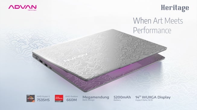 Advan Workplus Heritage, laptop batik pertama yang ada di Indonesia. [Dok. Advan]