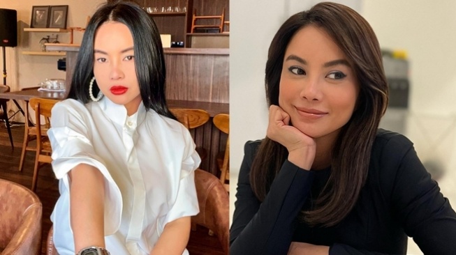 Potret Dearly Djoshua, wanita yang diduga temani Ari Lasso di pernikahan Luna Maya dan Maxime Bouttier, dengan dua gaya makeup berbeda yakni memakai bold lipstick dan nude lipstick. [Instagram/@dearlydjoshua]