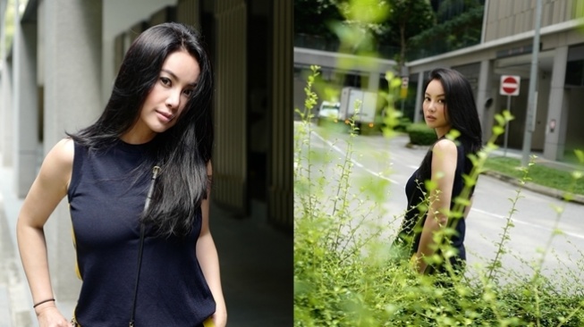 Potret Dearly Djoshua, wanita yang diduga temani Ari Lasso di pernikahan Luna Maya dan Maxime Bouttier, dengan penampilan rambut panjang. [Instagram/@dearlydjoshua]