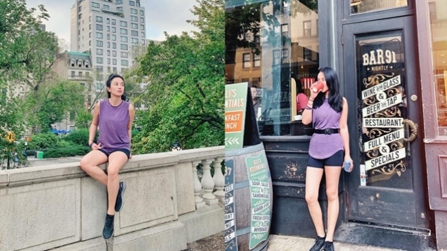 Potret Dearly Djoshua, wanita yang diduga temani Ari Lasso di pernikahan Luna Maya dan Maxime Bouttier. [Instagram/@dearlydjoshua]
