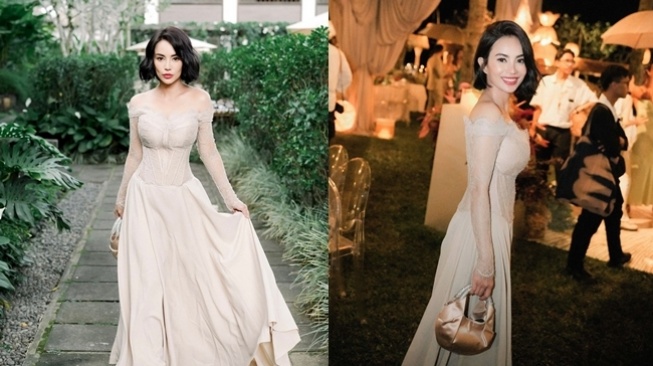 Potret Dearly Djoshua, wanita yang diduga temani Ari Lasso di pernikahan Luna Maya dan Maxime Bouttier. [Instagram/@dearlydjoshua]