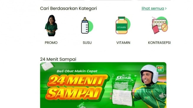Contoh layanan aplikasi K24Klik (Dok: bidik layar K24Klik)