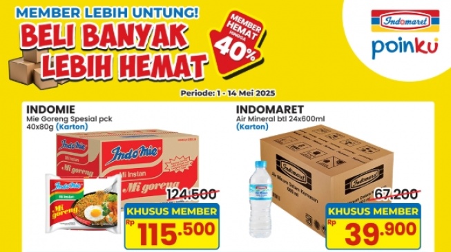 Belanja Kartonan Lebih Hemat! Indomaret Tawarkan Promo Air Mineral dan Mi Instan