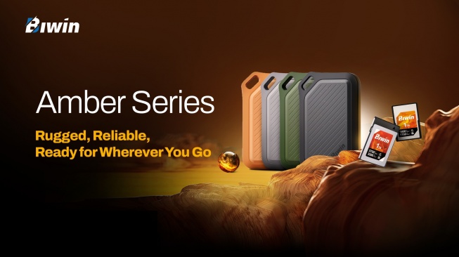 Biwin Amber PR2000 Portable SSD, CA400 & CB500 Kartu CFexpress™ 4.0, SSD Gen5 Biwin Black Opal Tembus 14.000 MB/s di Computex 2025. [Biwin]